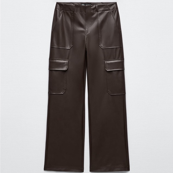 BNWT Zara Faux Leather Pant Sz S - Picture 5 of 7